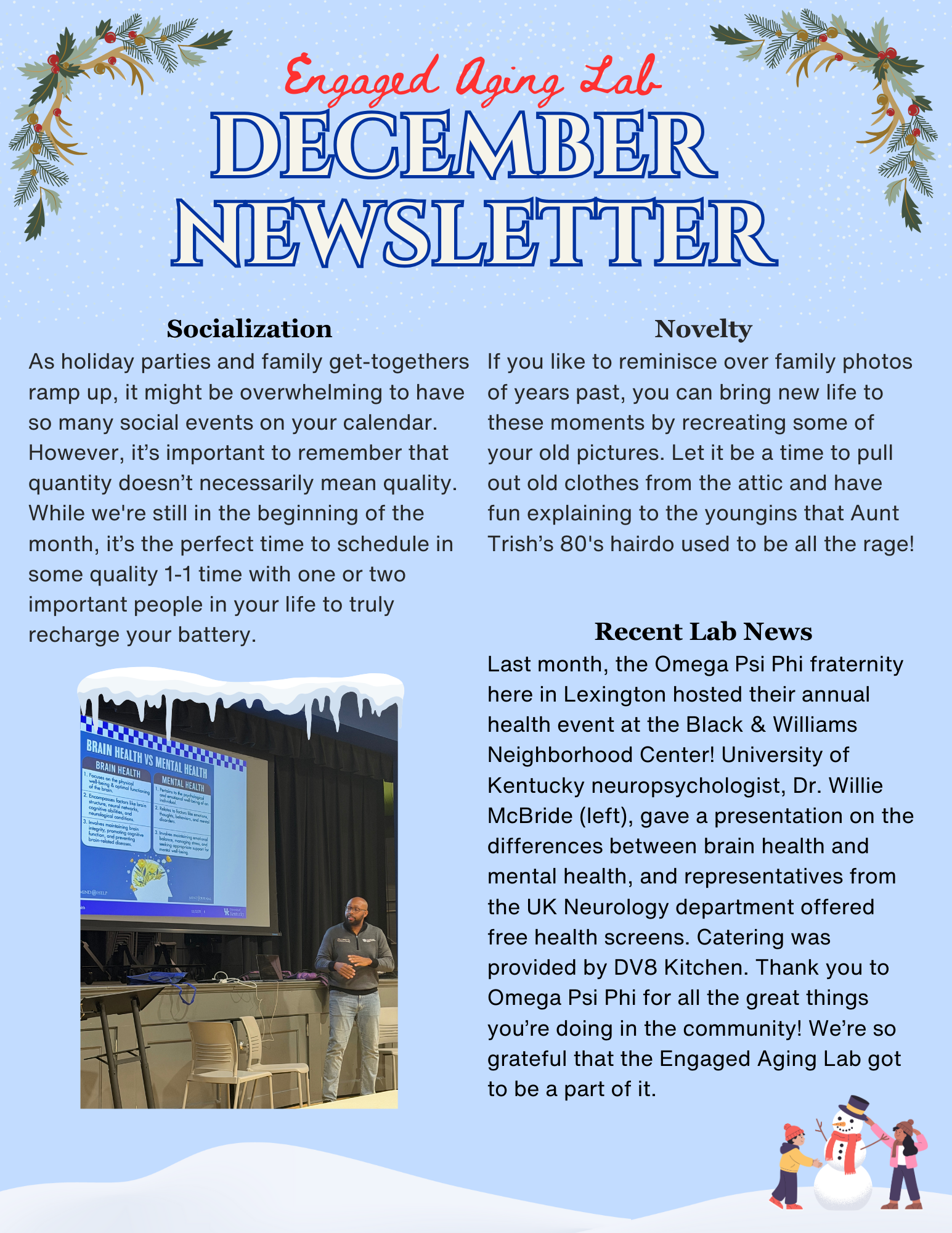 1st page of December 2025 Newsletter