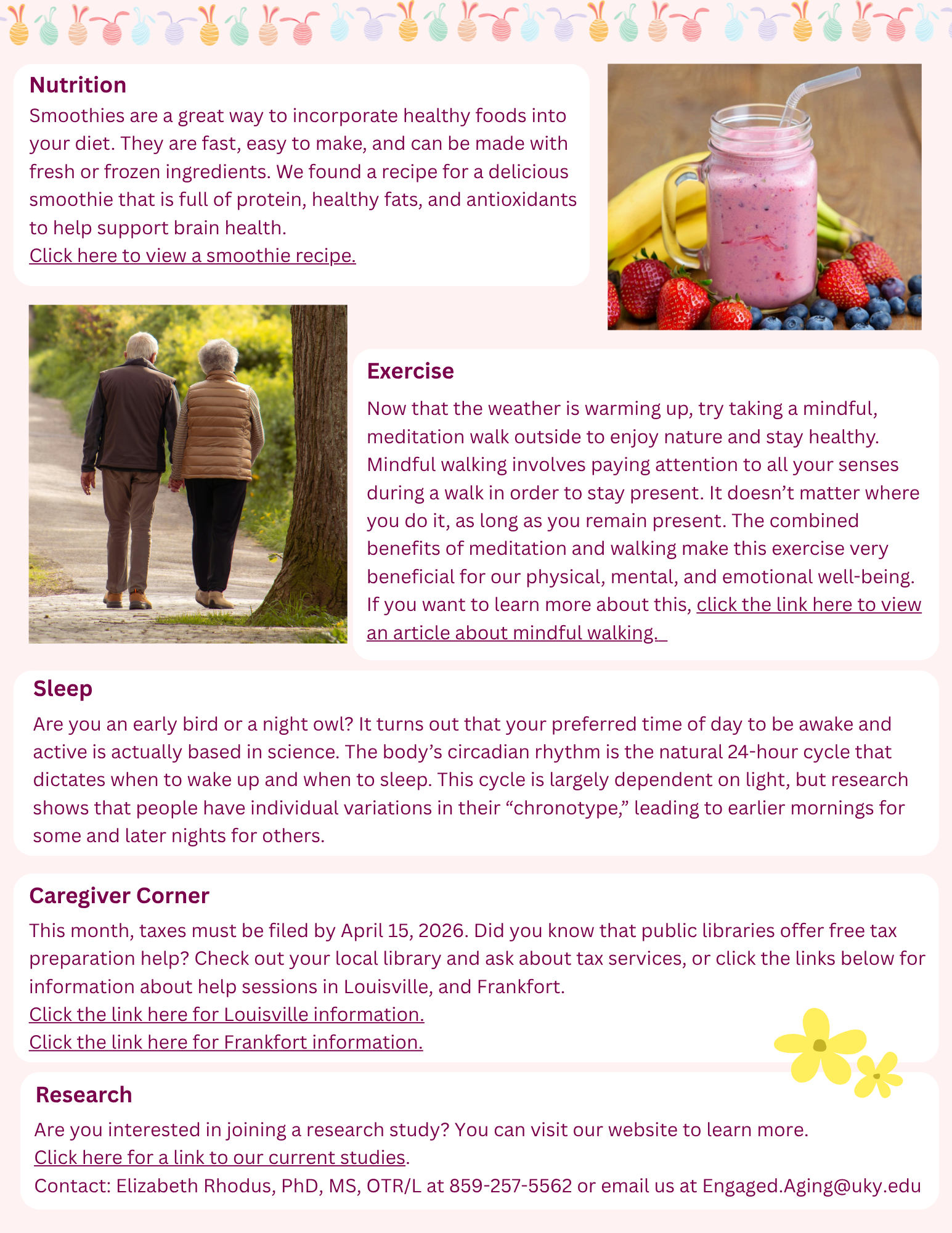 2nd page of the lab's April newsletter