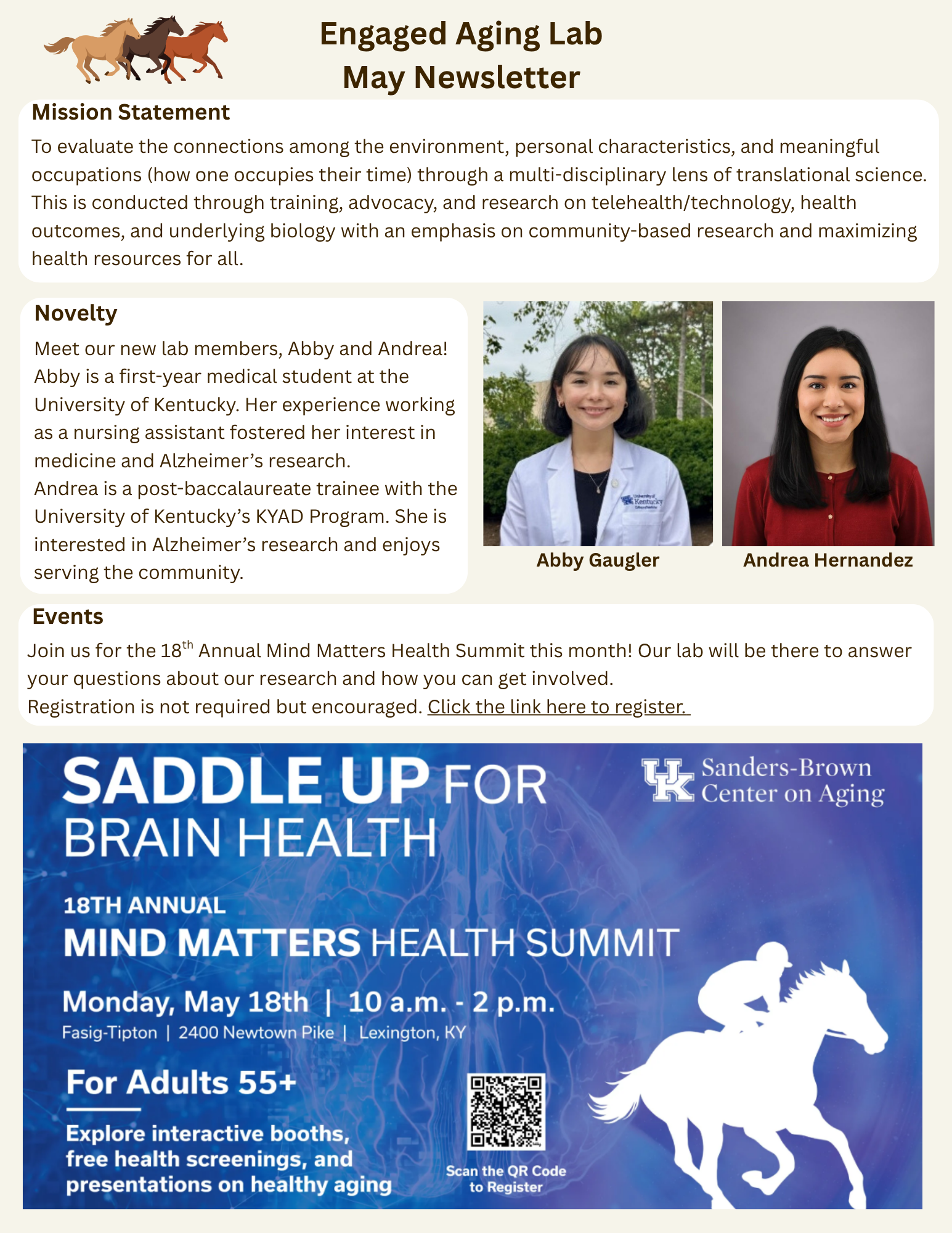 First page of May newsletter
